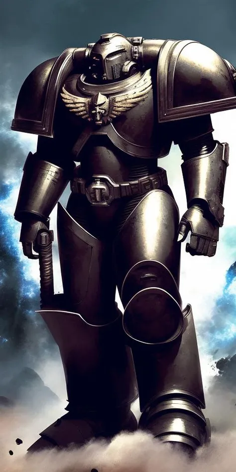 full body view, 4k metal texture, concept art, official art, warhammer 40k, spacemarine in midnight blue power armor, <hypernet:spaceMarine_v10:1>, by Michael Garmash and craig mullins