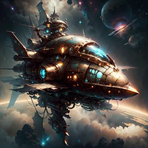 <lora:BronzePunkAI:.8> BronzePunkAI
spaceship in space, stars