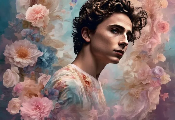 Fantasy art. Fantasy background. Fantasy character. Digital painting by Dreamer,
Timothe Chalamet a man <lora:Timothe-Chalamet:1>, encapsulating beauty in an abstract sense,
floral motifs soft color tones, naked, butt,
intriguing play of light and shadow breathtaking surreal masterpiece