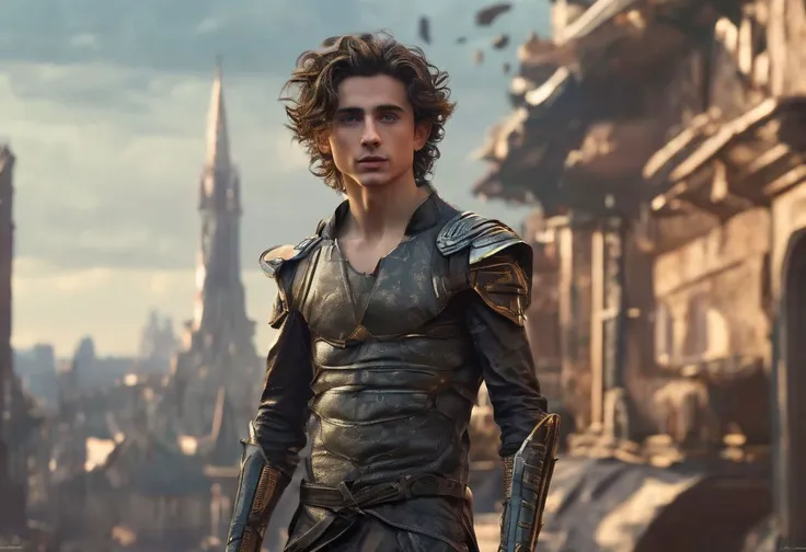 an epic portrait of a full body, Timothe Chalamet a man <lora:Timothe-Chalamet:1>, futuristic warrior,
full body wide angle shot,
beautiful cute face,
long hair,
blond hair,
fantasy style,
shirtless,
thong,
cinematic,
post apocalyptic city background,
warm lighting,
highly detailed,
unreal engine,
UHD,
3d render,
day time,
trending on artstation,
sharp focus,
studio photo,
intricate details,
highly detailed,
by greg rutkowski