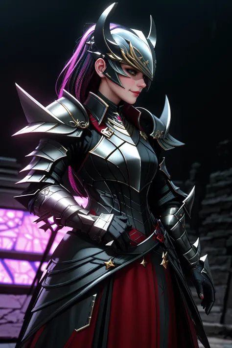 ((Masterpiece, best quality)), edgQuality,smug,smirk
DRK_Glam, a woman in a dark armor ,helmet , dark room,wearing DRK_Glam
<lora:Dark_Knight:1>