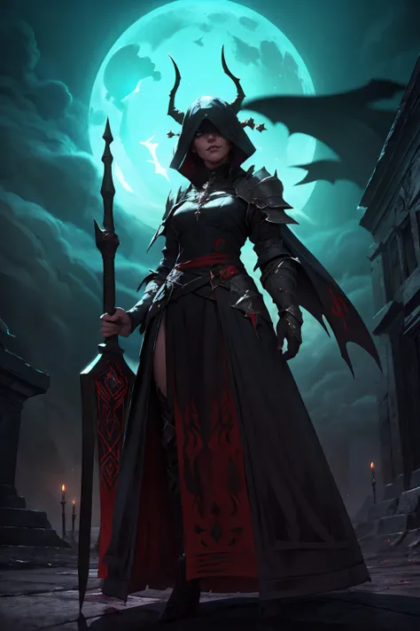highres, masterpiece, perfect lighting, bloom, cinematic lighting, adult, female, looking at viewer, <lora:Dark_Knight_MINI:1> DRK_Glam, dark armor, wearing DRK_Glam <lora:UnlimitedBladeWorks1.6:1> Scythe, holding, weapon, holding weapon, smug, smirk, angry, ancient temple, dark magic, ominous, rituals, arcane symbols, shadowy, eerie, mystical, foreboding, ancient artifacts, sacrificial, cryptic inscriptions, forbidden knowledge, occult practices, mysterious energy, esoteric, sinister, hidden power, eerie atmosphere, cursed, enchanted, otherworldly, malevolent, haunting, supernatural, ancient rituals
