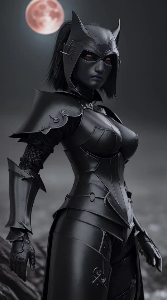 (best quality:1.5), (masterpiece:1.5), (highres:1.5), (RAW photo:1.5), realistic, photo-realistic, high detailed, film grain, detailed skin, natural lighting, symmetrical,8k,an extremely delicate and beautiful,illustration,
1girl, Random hairstyle, (medium_breasts:1.5),slim legs,delicate and pretty,perfect face,beautiful detailed eyes,fair skin,real human skin,pore,Japanese student,
<lora:B_3B_darkKnightFashion_v10:1>,(dark:1.4), deep shadow, darkness, (under the moonlight, blood moon:1.3), award winning photo, extremely detailed, amazing, fine detail, absurdres, highly detailed woman, extremely detailed eyes and face, piercing red eyes, by lee jeffries nikon d850 film stock photograph 4 kodak portra 400 camera f1.6 lens rich colors hyper realistic lifelike texture dramatic lighting unrealengine trending on artstation cinestill 800 tungsten, Style-Neeko, ((((wearing black steel armor)))), DARK_Glam, wearing DRK_Glam, Dark Knight, from below view, full armored body focus, intimidating look,