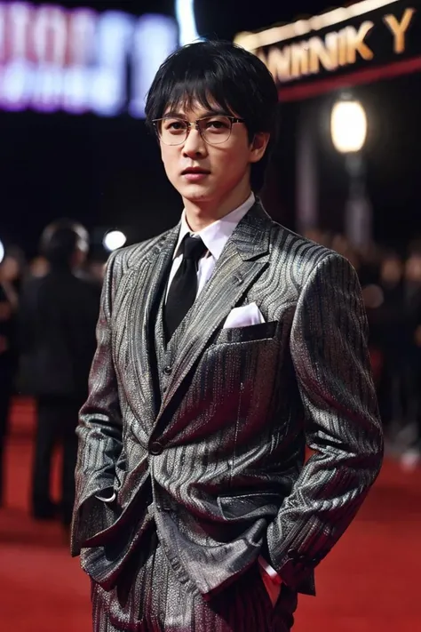 a men as a movie star, (portrait:1.2), (half body:1.2),(face focus:1), modelshoot style, (extremely detailed CG unity 8k wallpaper), Intricate, High Detail, Sharp focus, dramatic,photorealistic painting art by midjourney and greg rutkowski , ((movie premiere gala)), ((standing on the red carpet)), ((paparazzi in the background)), (looking at viewer), (detailed pupils:1.2), (elegant suit:1.3) <lora:zhangyusheng:0.8>
