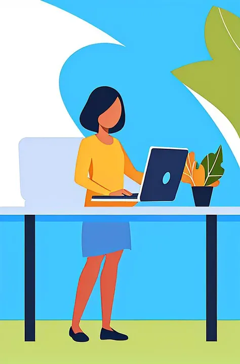(masterpiece, best quality:1.3), 8k, 1girl, solo, (full body:1.1), standing, laptop, computer, faceless, white background, data chart, data, leaf, flat color, no lineart, flat illustration, Vector diagram, minimalism, <lora:business data flat-v1.2:0.8>