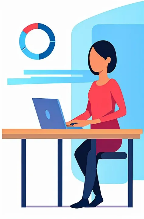 (masterpiece, best quality:1.3), 8k, 1girl, solo, (full body:1.1), standing, laptop, computer, faceless, white background, data chart, data, pie chart, flat color, no lineart, flat illustration, Vector diagram, minimalism, <lora:business data flat-v1.2:0.8>