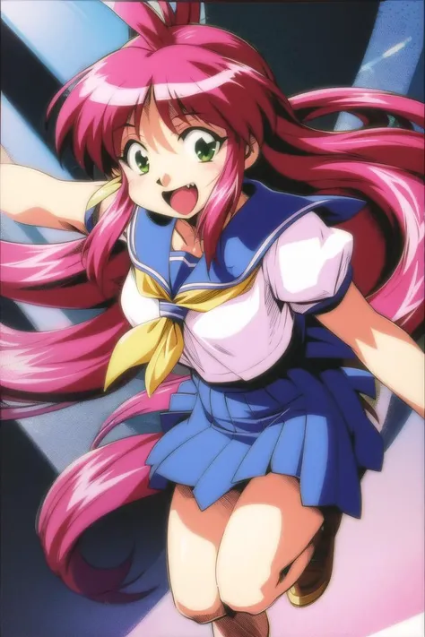 1girl, solo, full body
<lora:nukunuku:1> nukunuku, ahoge, blue skirt, fang,