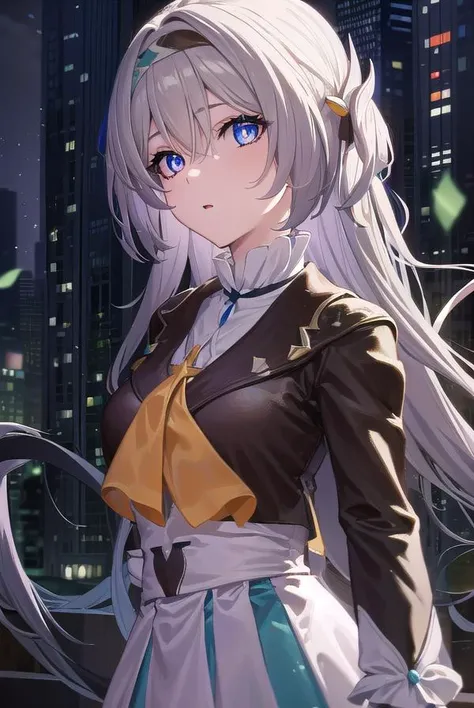 honkaifirefly, <lora:honkai firefly-lora-nochekaiser:1>,
firefly, (purple eyes:1.3), grey hair, butterfly hair ornament, hair ornament, hair intakes, long hair,
BREAK black socks, blue dress, blue socks, dress, shoes, socks, two-tone dress, two-tone socks, white dress, long sleeves, hair band,
BREAK outdoors,
BREAK looking at viewer, (cowboy shot:1.5),
BREAK <lyco:GoodHands-beta2:1>, (masterpiece:1.2), best quality, high resolution, unity 8k wallpaper, (illustration:0.8), (beautiful detailed eyes:1.6), extremely detailed face, perfect lighting, extremely detailed CG, (perfect hands, perfect anatomy),