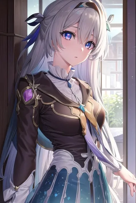 honkaifirefly, <lora:honkai firefly-lora-nochekaiser:1>,
firefly, (purple eyes:1.3), grey hair, butterfly hair ornament, hair ornament, hair intakes, long hair,
BREAK black socks, blue dress, blue socks, dress, shoes, socks, two-tone dress, two-tone socks, white dress, long sleeves, hair band,
BREAK outdoors,
BREAK looking at viewer, (cowboy shot:1.5),
BREAK <lyco:GoodHands-beta2:1>, (masterpiece:1.2), best quality, high resolution, unity 8k wallpaper, (illustration:0.8), (beautiful detailed eyes:1.6), extremely detailed face, perfect lighting, extremely detailed CG, (perfect hands, perfect anatomy),