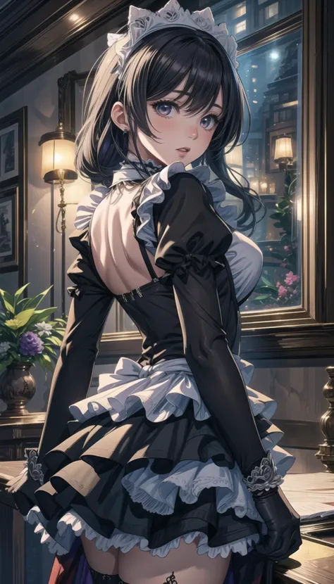 cinematic,
professional art of a cute girl, girl stay in the rich room,
maid headdress, maid outfit, black gloves, black thighhighs, high heels,
long skirt, long hair, amethyst eyes,
<lora:PAseer-SD15-LCM Quick:0.8>, <lora:Maid_X23_By_Stable_yogi:0.8>
