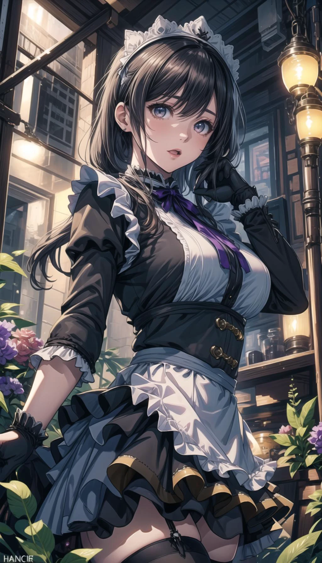 cinematic,
professional art of a cute girl, girl stay in the rich room,
maid headdress, maid outfit, black gloves, black thighhighs, high heels,
long skirt, long hair, amethyst eyes,
<lora:PAseer-SD15-LCM Quick:0.8>, <lora:Maid_X23_By_Stable_yogi:0.8>