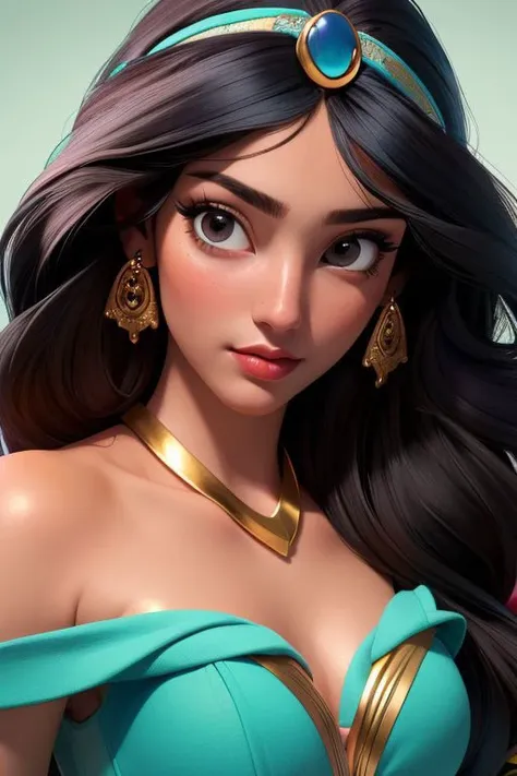 (masterpiece:1.3), (best quality:1.2), intricate details, (highly detailed skin:1.2), jasmine, (1girl:1.2), realistic, highres, beauty photo, tear drop boobs, from above, cool mood, long hair , (black haircolor:1.3), Hourglass-Petite body shape, fill lighting, fcDetailPortrait, (tilted head:1.4), (sexy pose:1.3),  persian background , <lora:jasmine_v0.2:1>