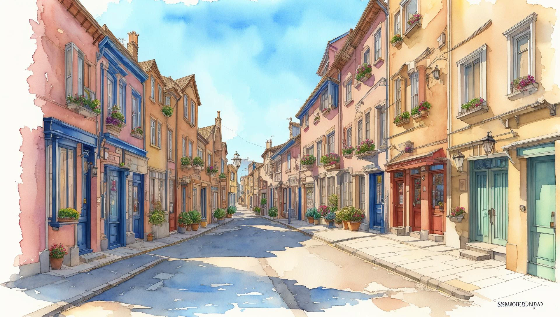 spectacular,professional high quality (pen ink + watercolor) of a
streets close shot,
( style of Simone Ridyard),
<lora:theovercomer8sContrastFix_sd15:0.7>