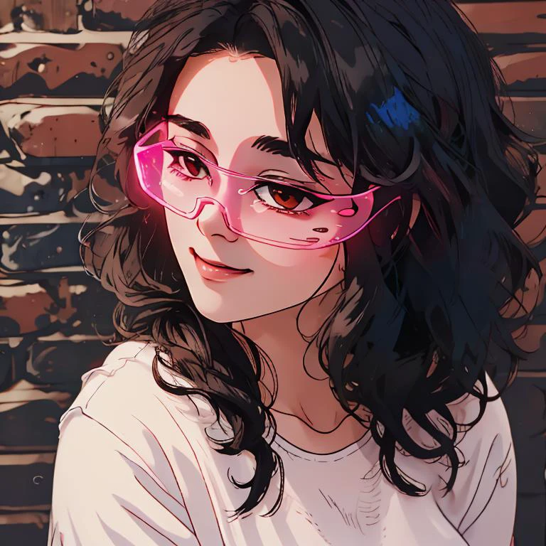 (masterpiece:1.4), high quality, high definition, sharp focus, detailed face, anime, best quality, 4k, 8k, absurd resolution, intricate detail, detailed hands, detailed eyes, animation, illustration, highly detailed, highres, extremely detailed, <lora:ETO_OCC002:0.7> ETO_OCC, black hair, curly hair,longhair, thick eyebrows, <lora:hyperdenoiser_v090:0.6>, (looking at viewer:1.6), (plump), (hazel eyes:1.3), <lora:mesugaki-10:0.6>, smiling, smug, <lora:ETO_OC:0.2> ETO-OC, <lora:sensualface_type1:0.6>, gasping, ecstasy, seductive smile, <lora:cyber_glasses-07:0.7> cyber_glasses, (glowing glasses:1.4), (led glasses:1.2), (cyber glasses:1.5), (neon glowing glasses), <lora:perfetfingers:1>, pureerosface_v1, prettify, OverallDetail, Illust-InstaFilter, hotify, edgQuality, Earth-QualityPos, BodyPositive, Best_QualityPos, (glowing:1.4), (scanlines:1.3)