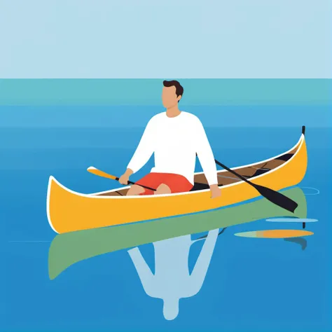 <lora:F2D-000001:1>,flat color,man,oversized shirt,no pants,Floating in a quiet lake on a canoe.,isolated,simple background,no background,no face,minimalistic,, Vector art, Vivid colors, Clean lines, Sharp edges, Minimalist, Precise geometry, Simplistic, Smooth curves, Bold outlines, Crisp shapes, Flat colors, Illustration art piece, High contrast shadows, Technical illustration, Graphic design, Vector graphics, High contrast, Precision artwork, Linear compositions, Scalable artwork, Digital art