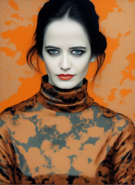 EvaGreen, art by Octavio Ocampo, photograph, Long exposure of a [Abrasive|Sublime] (Female:1.1) , wearing Mustard Band collar shirt, cherry blossom pink Shoulder pads, Sephardic grass, at Blue hour, film grain, film camera, Low shutter, Low Contrast, highly detailed,  <lora:EvaGreenSDXL:1>