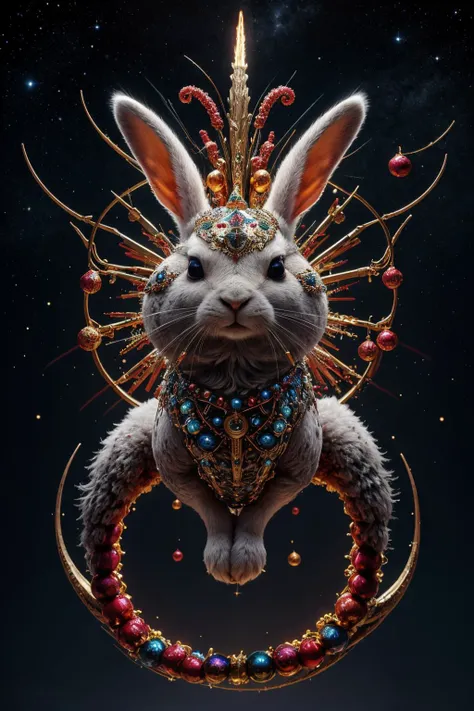 professional breathtaking photograph, EPbblestyle, moon rabbit, Supernatural being from Arabic mythology, created from smokeless fire, free will, choosing between good and evil, supernatural powers, ability to influence the physical world, trickery , <lora:EPbblestyle:0.5>, hyper detailed masterpiece, dynamic, awesome quality, vignette, highly detailed, high budget, bokeh, cinemascope, moody, epic, gorgeous,