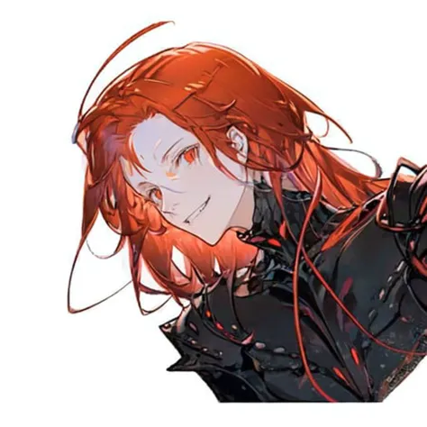 [(white background:1.4)::5],masterpiece, best quality, ultra-detailed, illustration,best shadow,((1man)),evil grin,messy hair,