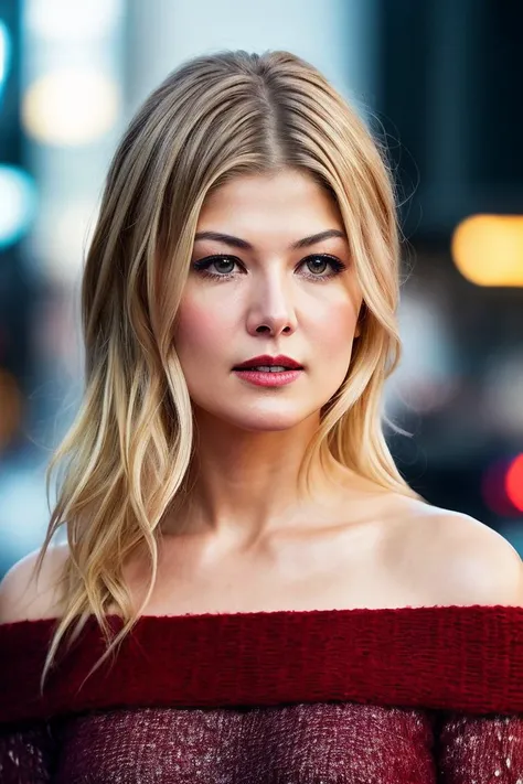 photo of beautiful (r0sp1ke-130:0.99), a woman with beautiful hair, as a movie star in a (movie premiere), premiere gala, (near a movie theatre), natural skin texture, (sweater off-shoulder with a strap), 24mm, 4k textures, soft cinematic light, adobe lightroom, photolab, hdr, intricate, elegant, highly detailed, sharp focus, ((((cinematic look)))), soothing tones, insane details, intricate details, hyperdetailed, low contrast, soft cinematic light, exposure blend, hdr, faded, (paparazzi in background), (red lips:1.1)