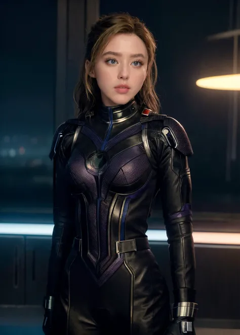 ((masterpiece)), (best quality), perfect anatomy, highres, detailed, (8k), photorealistic,best quality, ultra highres, cinematic light,
<lyco:kathryn_newton_lycor_01-000003:1>kathrynnewton, 1girl, solo, realistic, bodysuit, parted lips, brown hair, science fiction, looking up, blonde hair, photo background, breasts, lips
