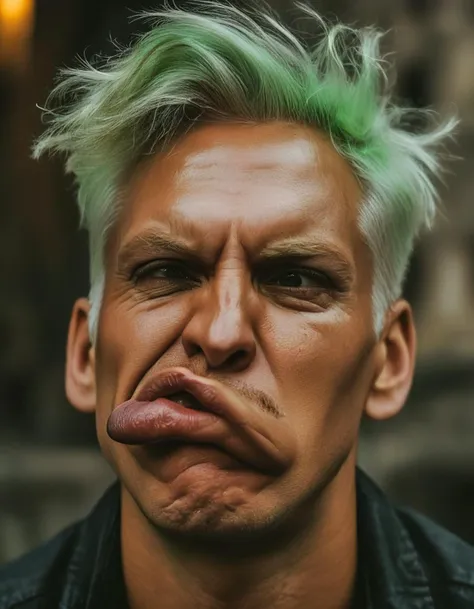 portrait, close up of a Panamanian ral-grmce, making a face, silly, sieging a Castle, Platinum hair styled as High fade, Light, <lora:ral-grmce-sdxl:0.7>, atmosphere, cinematic atmosphere, creative, aesthetic, vivid colors, exquisite color, cinematic, elegant