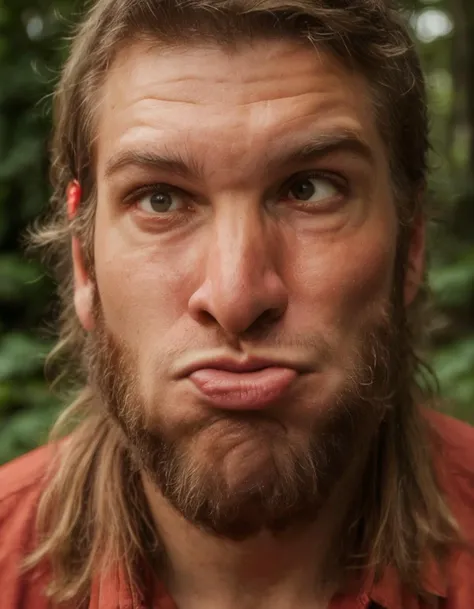 making a ral-grmce face, closeup shot, Worried, natural lighting, lava pit, RAW photo, 80mm, (Bigfoot:1.2) , Granular, Low Contrast, Unsplash, Canon R5, <lora:ral-grmce-sdxl:1>, very, professional creative, magical composition, colorful, intricate detail