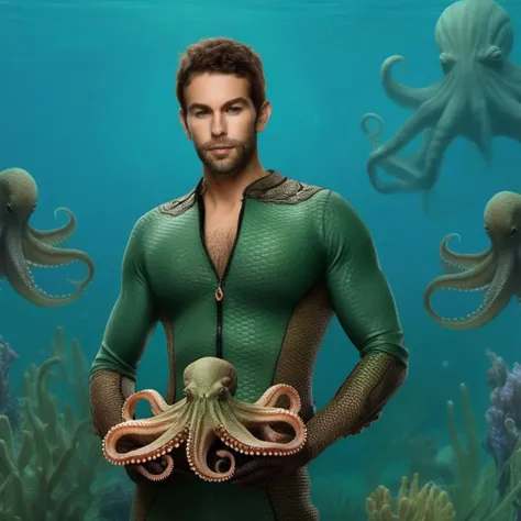 TheDeep1024, a man, full body, looking at the viewer, (the deep) green suit, holding an octopus, detailed eyes, photography, highly detailed, sharp focus, trending on artstation, studio photo, intricate details, highly detailed, by greg rutkowski <lora:TheDeep1024-000140:1>