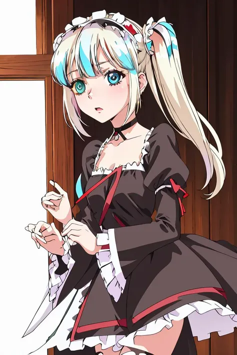 (masterpiece, best quality), 1girl, <lora:kobato hasegawa s2-lora-nochekaiser:1> kobato hasegawa, long hair, blonde hair, red eyes, blue eyes, (heterochromia:1.5), two side up, dress, hairband, frills, long sleeves, puffy sleeves, juliet sleeves, (black dress:1.3),