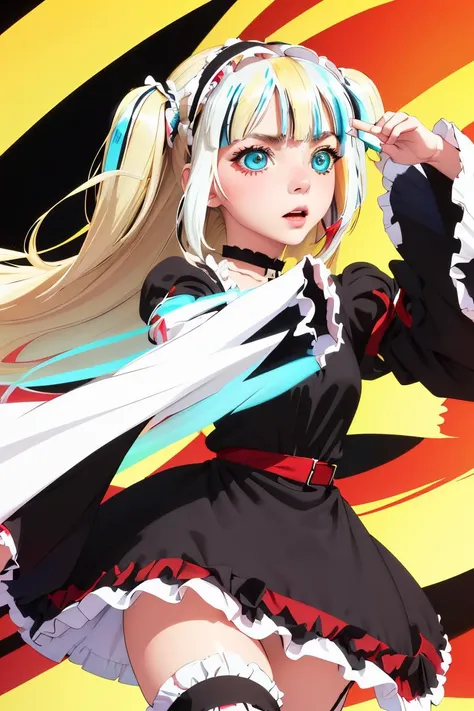 (masterpiece, best quality), 1girl, <lora:kobato hasegawa s2-lora-nochekaiser:1> kobato hasegawa, long hair, blonde hair, red eyes, blue eyes, (heterochromia:1.5), two side up, dress, hairband, frills, long sleeves, puffy sleeves, juliet sleeves, (black dress:1.3),