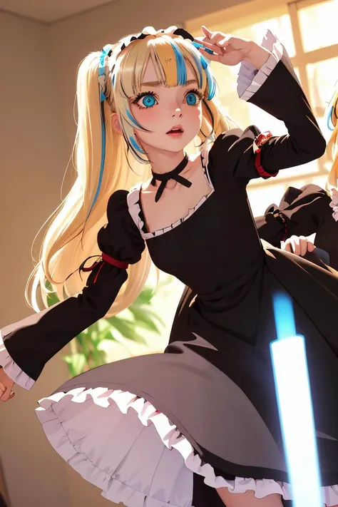 (masterpiece, best quality), 1girl, <lora:kobato hasegawa s2-lora-nochekaiser:1> kobato hasegawa, long hair, blonde hair, red eyes, blue eyes, (heterochromia:1.5), two side up, dress, hairband, frills, long sleeves, puffy sleeves, juliet sleeves, (black dress:1.3),