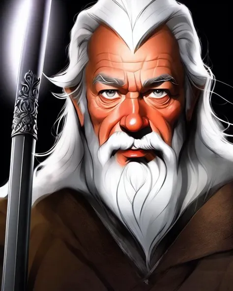 Gandalf the grey, drawn perfectly in the style of sda <lora:SDA-style_V15_Reged:0.9>