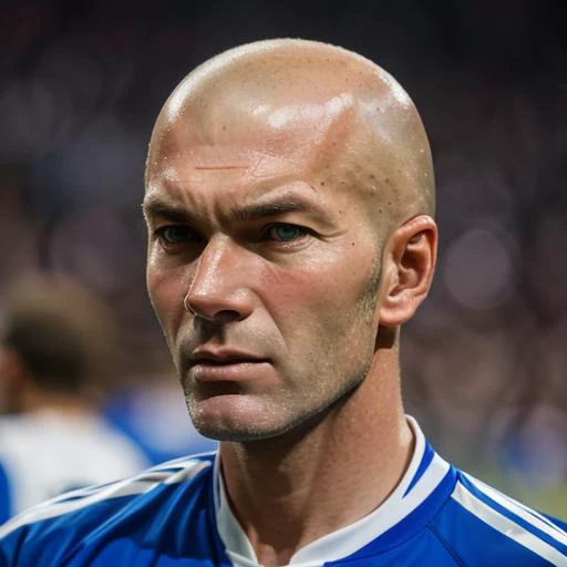 1boy, man, zizou, looking at the viewer, portrait, focus on face, bald, sportswear, <lora:Zinedine_Zidane:1>