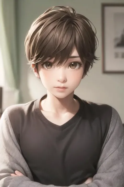 masterpiece, best quality, high quality, 1boy, solo, male focus, looking at viewer, upper body, <lora:souta_mochizuki:0.72>, souta_mochizuki, brown hair, brown eyes, realistic,