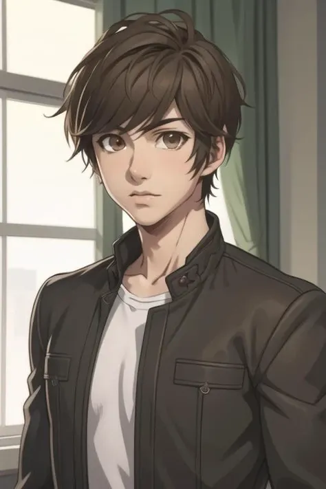 masterpiece, best quality, high quality, 1boy, solo, male focus, looking at viewer, upper body, <lora:souta_mochizuki:0.68>, souta_mochizuki, brown hair, brown eyes, realistic, gakuran