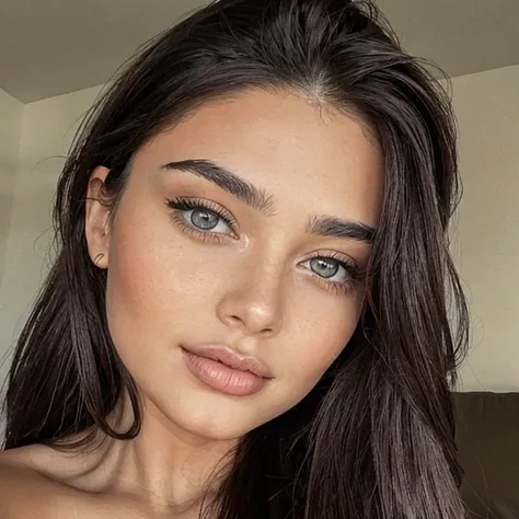 (1girl), low quality,amateur photography , raw, jpg, grainy snapchat still,amateur photo,homemade photo,grainy,amateur photo,grainy, flash photo,POV. close-up shot of attractive seductive 21 years old girl with balkan-levant-face. long_ponytail_hairstyle with loose tendrils. she has perfect symmetrical reflective pupils and highly detailed glossy eyes. big firm breasts, plain bra. HBB. iPhone 14 Pro and Pro Max feature a 48-megapixel sensor with an f/1.78 lens