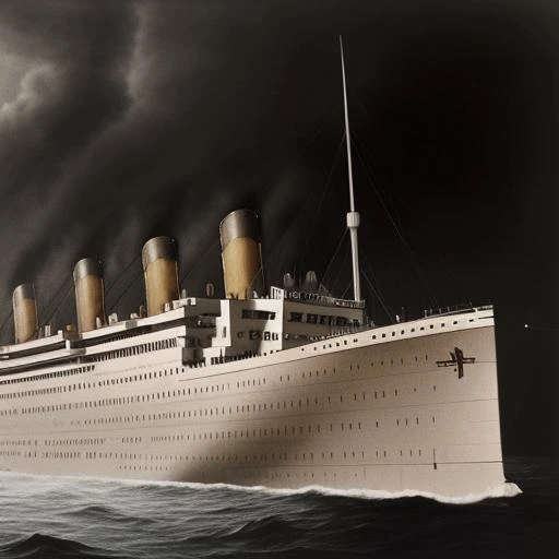 the Titanic sinked head down