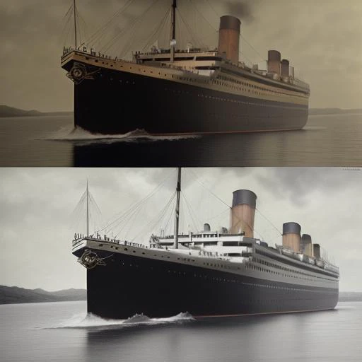 the Titanic sinked head down