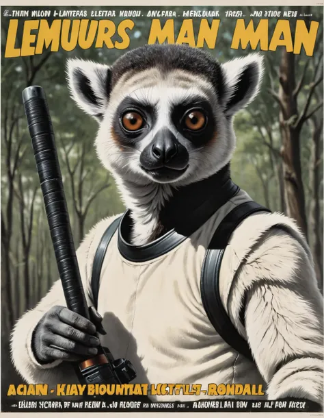 (lemur man), action hero, slow af, classic movie poster