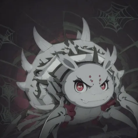 (masterpiece, best quality, high resolution:1.3), <lora:baizhi:0.85>, baizhi, <lora:style_onmyoji:1>, spider, glowing eyes, menacing,