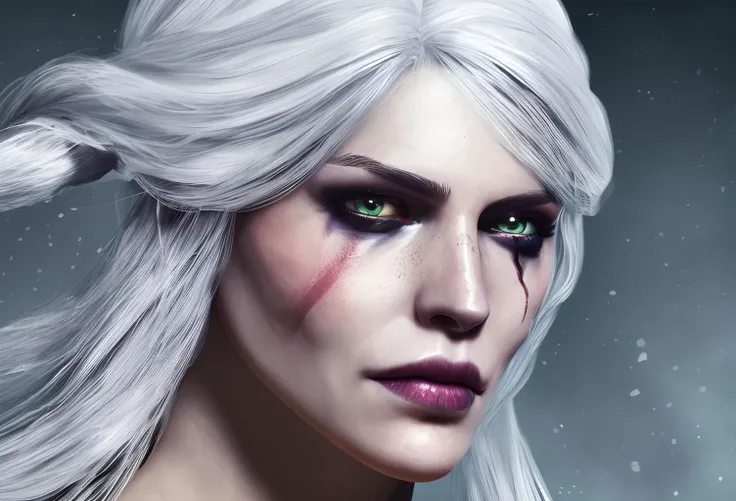stunning Ciri from the witcher game, full outfit, portrait