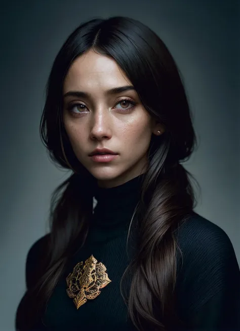 A stunning intricate full color portrait of (sks woman:1), wearing a black turtleneck, epic character composition, by ilya kuvshinov, alessio albi, nina masic, sharp focus, natural lighting, subsurface scattering, f2, 35mm, film grain, <lora:locon_stellamaeve_v1_from_v1_64_32:1>