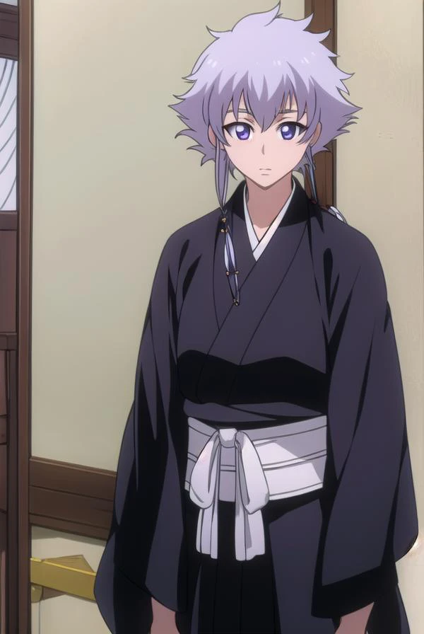 isanekotetsu, <lora:isanekotetsuv2-lora-nochekaiser:1>,
isane kotetsu, short hair, braid, purple hair, (purple eyes:1.1), hair braid,
BREAK long sleeves, japanese clothes, kimono, haori, black kimono, hakama, black hakama,
BREAK indoors,
BREAK looking at viewer, (cowboy shot:1.5),
BREAK <lyco:GoodHands-beta2:1>, (masterpiece:1.2), best quality, high resolution, unity 8k wallpaper, (illustration:0.8), (beautiful detailed eyes:1.6), extremely detailed face, perfect lighting, extremely detailed CG, (perfect hands, perfect anatomy),