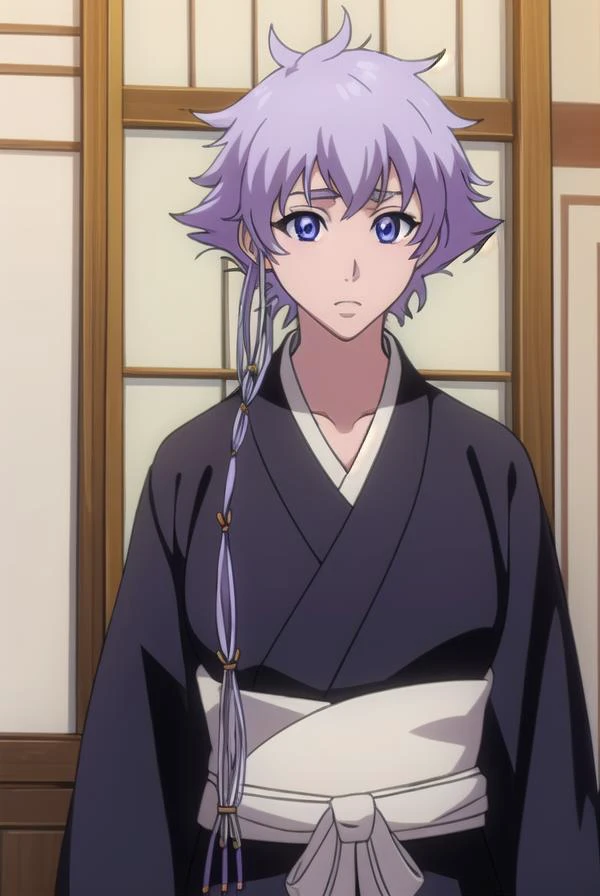 isanekotetsu, <lora:isanekotetsuv2-lora-nochekaiser:1>,
isane kotetsu, short hair, braid, purple hair, (purple eyes:1.1), hair braid,
BREAK long sleeves, japanese clothes, kimono, haori, black kimono, hakama, black hakama,
BREAK indoors,
BREAK looking at viewer, (cowboy shot:1.5),
BREAK <lyco:GoodHands-beta2:1>, (masterpiece:1.2), best quality, high resolution, unity 8k wallpaper, (illustration:0.8), (beautiful detailed eyes:1.6), extremely detailed face, perfect lighting, extremely detailed CG, (perfect hands, perfect anatomy),