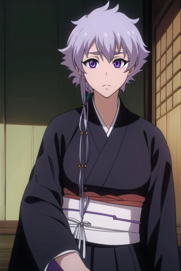 isanekotetsu, <lora:isanekotetsuv2-lora-nochekaiser:1>,
isane kotetsu, short hair, braid, purple hair, (purple eyes:1.1), hair braid,
BREAK long sleeves, japanese clothes, kimono, haori, black kimono, hakama, black hakama,
BREAK indoors,
BREAK looking at viewer,
BREAK <lyco:GoodHands-beta2:1>, (masterpiece:1.2), best quality, high resolution, unity 8k wallpaper, (illustration:0.8), (beautiful detailed eyes:1.6), extremely detailed face, perfect lighting, extremely detailed CG, (perfect hands, perfect anatomy),