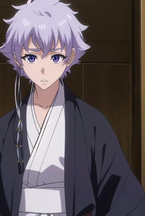 isanekotetsu, <lora:isanekotetsuv2-lora-nochekaiser:1>,
isane kotetsu, short hair, braid, purple hair, (purple eyes:1.1), hair braid,
BREAK long sleeves, japanese clothes, kimono, haori, black kimono, hakama, black hakama,
BREAK indoors,
BREAK looking at viewer, (cowboy shot:1.5),
BREAK <lyco:GoodHands-beta2:1>, (masterpiece:1.2), best quality, high resolution, unity 8k wallpaper, (illustration:0.8), (beautiful detailed eyes:1.6), extremely detailed face, perfect lighting, extremely detailed CG, (perfect hands, perfect anatomy),