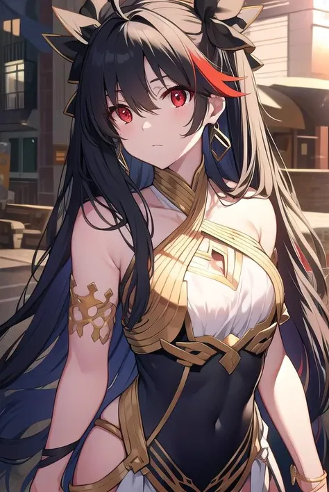 Ishtar, Ishtar, Ahoge, black bow, bow, black hair, earrings, hair bow, hair ornaments, jewelry, long hair, (red eyes:1.5), (small breasts:1.2),
break Ishtar, Ahoge, black bow, bow, black hair, earrings, hair bow, hair ornaments, jewelry, long hair, (red eyes:1.2), twin tails,,
break outdoors, city,
break looking at viewer, break (masterpiece:1.2), highest quality, High resolution, unity 8k wallpaper, (figure:0.8), (beautiful and fine eyes:1.6), highly detailed face, perfect lighting, Very detailed CG, (perfect hands, perfect anatomy),