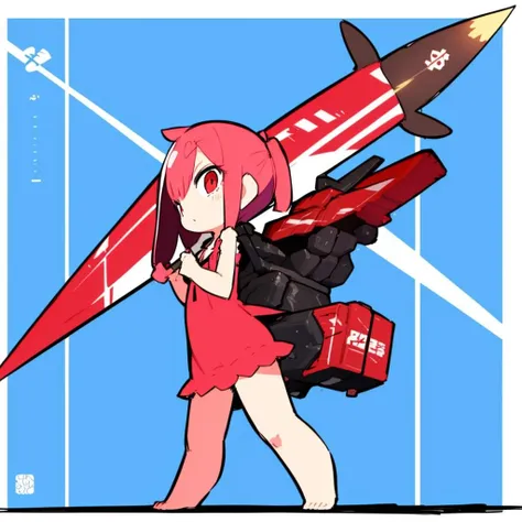 <lora:Eiken3kyuboyArtist-20:1>, full body,
chibi, 1girl, ( giant missile :1.1) ,