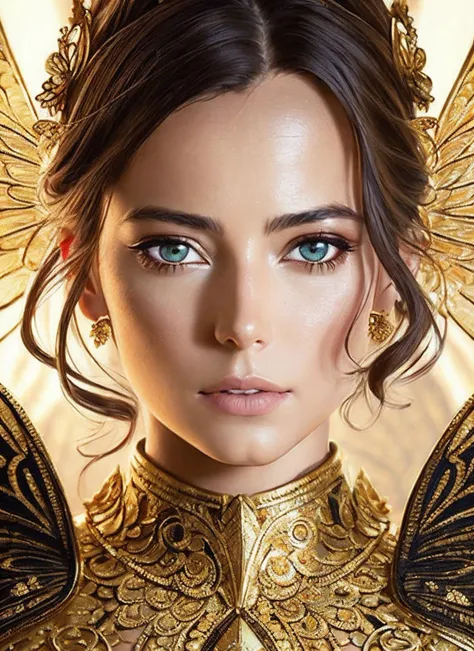 perfect eyes <lora:locon_annamucha_v1_from_v1_64_32:1.4>, 8k portrait of beautiful sks woman, intricate, elegant, highly detailed, majestic, digital photography, art by artgerm and ruan jia and greg rutkowski surreal painting gold butterfly filigree, broken glass, (masterpiece, sidelighting, finely detailed beautiful eyes: 1.2), hdr