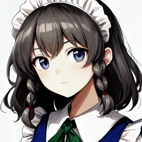 <lora:izayoiSakuyaTouhou_v1:0.7> face portrait, masterpiece, best quality, 1girl, solo, sfw, looking at viewer, expressionless, izayoi sakuya, maid headdress, maid, close-up, zun-lora-v2 <lyco:ZUN_LyCORIS_v12-20:1>