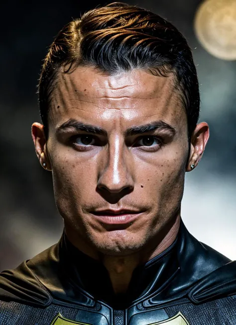photo of sks person as batman cristianoronaldo-ti <lora:lora-small-cristiano-ronaldo-v1:0.2> <lora:locon_cristianoronaldo_v1_from_v1_64_32:0.3>, natural lighting, batma costume ((batman))
